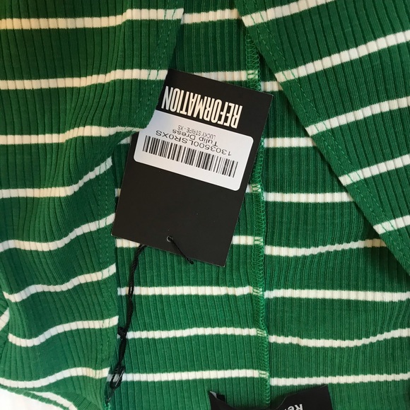 NWT Lucky stripe reformation tulip wrap dress XS - Picture 3 of 4